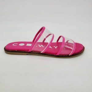 Coolway Womens Merci Slides Sandals Pink Double Strap Flat‎ Heel Slip On 6 New